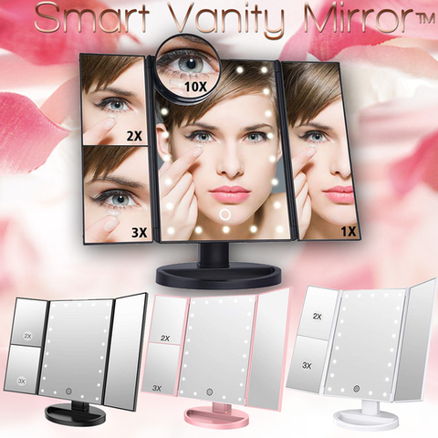 LED Lights Touch Screen Makeup Mirror